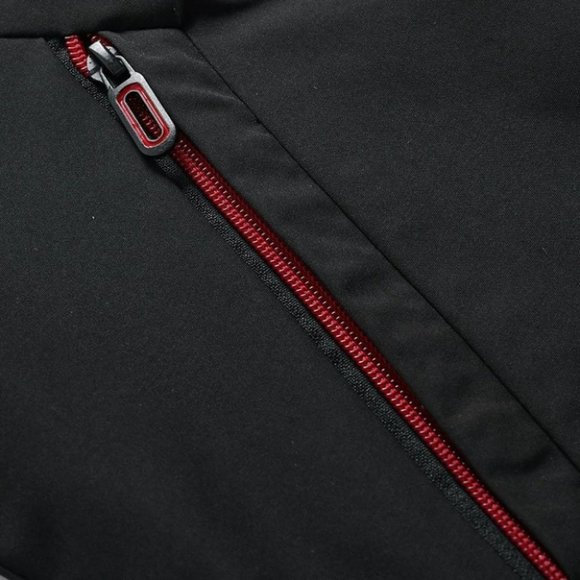 Black And Red Mens Zip Up Jacket - Picture 6 of 7